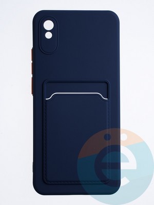 Накладка силиконовая Winter с кардхолдером для Xiaomi Redmi 9A синяя - фото 64079