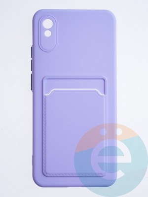 Накладка силиконовая Winter с кардхолдером для Xiaomi Redmi 9A сиреневая - фото 64083