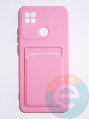 Накладка силиконовая Winter с кардхолдером для Xiaomi Redmi 9C/10A розовая - фото 64103