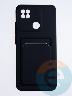 Накладка силиконовая Winter с кардхолдером для Xiaomi Redmi 9C/10A черная - фото 64115