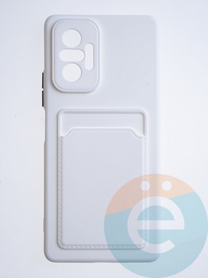 Накладка силиконовая Winter с кардхолдером для Xiaomi Redmi Note 10 Pro 4G белая - фото 64147