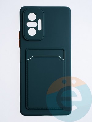 Накладка силиконовая Winter с кардхолдером для Xiaomi Redmi Note 10 Pro 4G зеленая - фото 64151