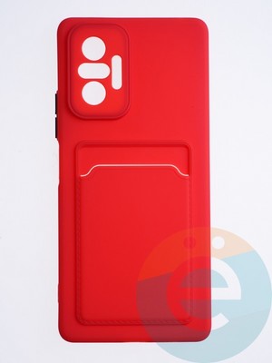 Накладка силиконовая Winter с кардхолдером для Xiaomi Redmi Note 10 Pro 4G красная - фото 64155