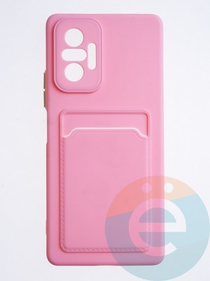 Накладка силиконовая Winter с кардхолдером для Xiaomi Redmi Note 10 Pro 4G розовая - фото 64159