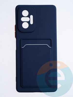 Накладка силиконовая Winter с кардхолдером для Xiaomi Redmi Note 10 Pro 4G синяя - фото 64163
