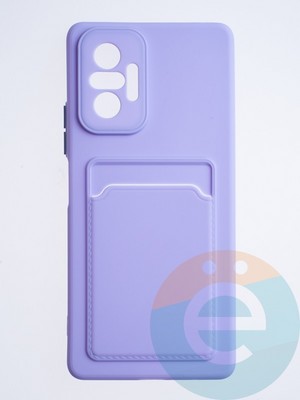 Накладка силиконовая Winter с кардхолдером для Xiaomi Redmi Note 10 Pro 4G сиреневая - фото 64167