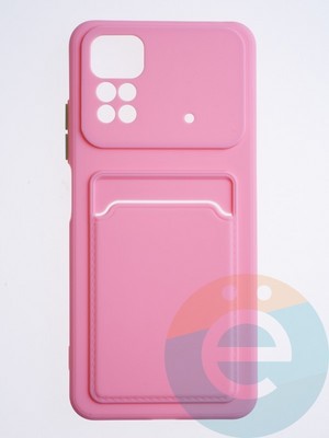 Накладка силиконовая Winter с кардхолдером для Xiaomi Redmi Note 11/11S розовая - фото 64187