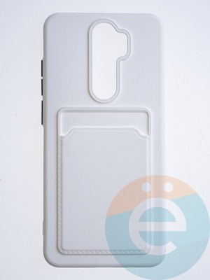 Накладка силиконовая Winter с кардхолдером для Xiaomi Redmi Note 8 Pro белая - фото 64231