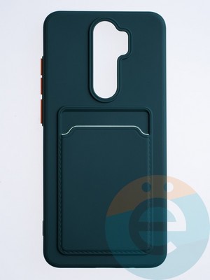 Накладка силиконовая Winter с кардхолдером для Xiaomi Redmi Note 8 Pro зеленая - фото 64235