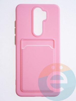 Накладка силиконовая Winter с кардхолдером для Xiaomi Redmi Note 8 Pro розовая - фото 64243