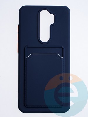 Накладка силиконовая Winter с кардхолдером для Xiaomi Redmi Note 8 Pro синяя - фото 64247