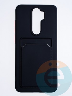 Накладка силиконовая Winter с кардхолдером для Xiaomi Redmi Note 8 Pro черная - фото 64255