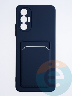Накладка силиконовая Winter с кардхолдером для Tecno Pova 3 синяя - фото 64260