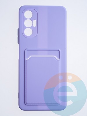 Накладка силиконовая Winter с кардхолдером для Tecno Pova 3 сиреневая - фото 64262