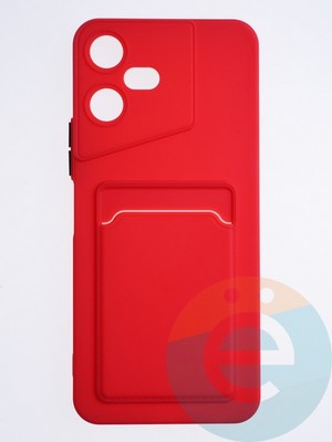 Накладка силиконовая Winter с кардхолдером для Tecno Pova Neo 3 красная - фото 64288