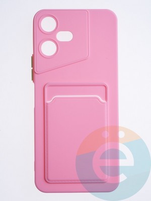Накладка силиконовая Winter с кардхолдером для Tecno Pova Neo 3 розовая - фото 64290