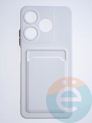 Накладка силиконовая Winter с кардхолдером для Tecno Spark 10 белая - фото 64292