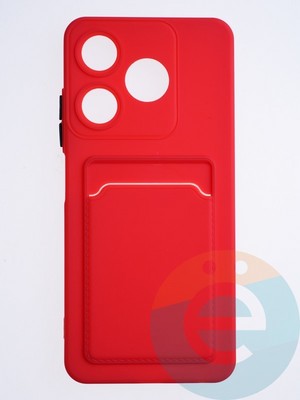 Накладка силиконовая Winter с кардхолдером для Tecno Spark 10 красная - фото 64295