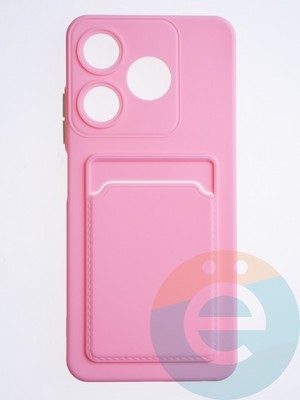 Накладка силиконовая Winter с кардхолдером для Tecno Spark 10 розовая - фото 64297