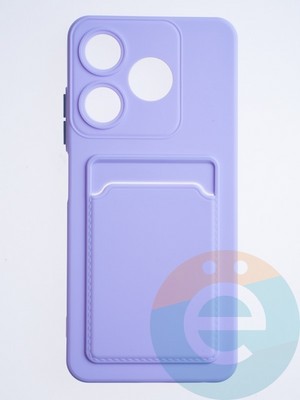 Накладка силиконовая Winter с кардхолдером для Tecno Spark 10 сиреневая - фото 64300