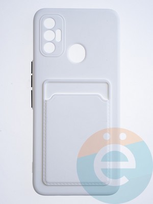 Накладка силиконовая Winter с кардхолдером для Tecno Spark 7 белая - фото 64306