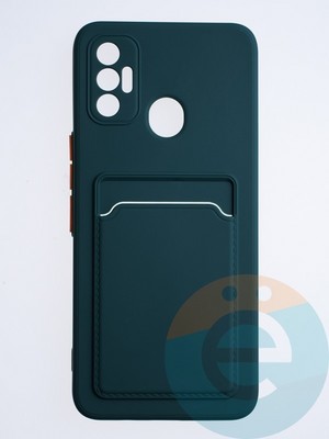 Накладка силиконовая Winter с кардхолдером для Tecno Spark 7 зеленая - фото 64308