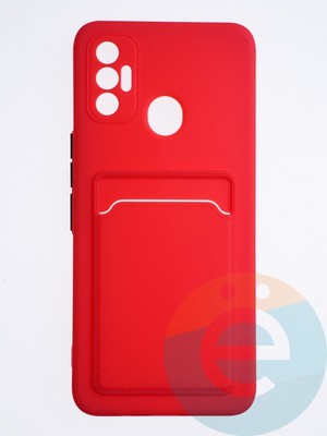 Накладка силиконовая Winter с кардхолдером для Tecno Spark 7 красная - фото 64309
