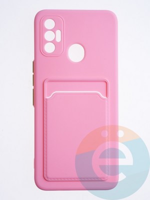 Накладка силиконовая Winter с кардхолдером для Tecno Spark 7 розовая - фото 64311