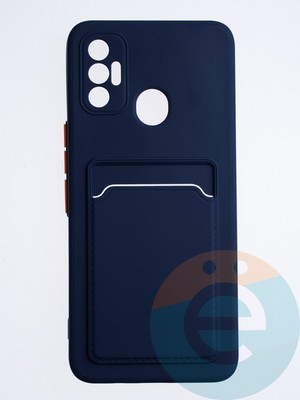 Накладка силиконовая Winter с кардхолдером для Tecno Spark 7 синяя - фото 64312