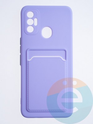 Накладка силиконовая Winter с кардхолдером для Tecno Spark 7 сиреневая - фото 64314