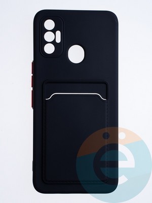 Накладка силиконовая Winter с кардхолдером для Tecno Spark 7 черная - фото 64317