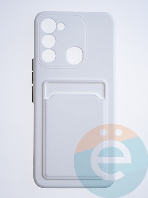 Накладка силиконовая Winter с кардхолдером для Tecno Spark 8C белая - фото 64320
