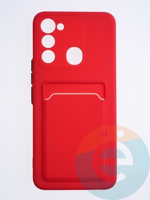 Накладка силиконовая Winter с кардхолдером для Tecno Spark 8C красная - фото 64323