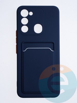 Накладка силиконовая Winter с кардхолдером для Tecno Spark 8C синяя - фото 64326