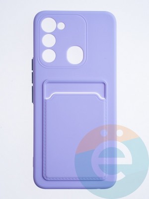 Накладка силиконовая Winter с кардхолдером для Tecno Spark 8C сиреневая - фото 64328