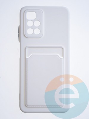 Накладка силиконовая Winter с кардхолдером для Xiaomi Redmi 10 белая - фото 64331