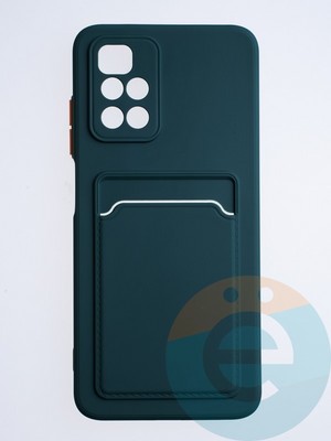 Накладка силиконовая Winter с кардхолдером для Xiaomi Redmi 10 зеленая - фото 64333