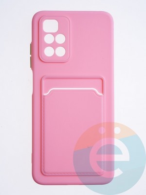 Накладка силиконовая Winter с кардхолдером для Xiaomi Redmi 10 розовая - фото 64336