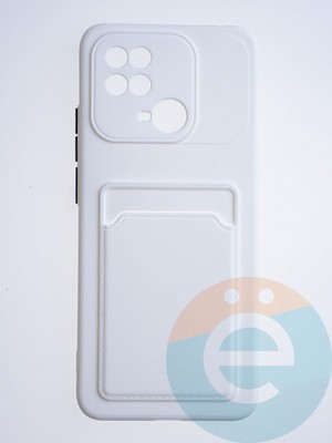 Накладка силиконовая Winter с кардхолдером для Xiaomi Redmi 10C/Poco C40 белая - фото 64342