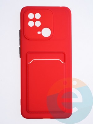 Накладка силиконовая Winter с кардхолдером для Xiaomi Redmi 10C/Poco C40 красная - фото 64348
