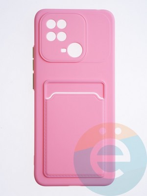 Накладка силиконовая Winter с кардхолдером для Xiaomi Redmi 10C/Poco C40 розовая - фото 64350