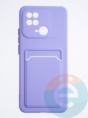 Накладка силиконовая Winter с кардхолдером для Xiaomi Redmi 10C/Poco C40 сиреневая - фото 64354