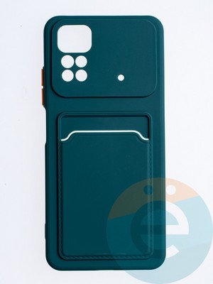 Накладка силиконовая Winter с кардхолдером для Poco M4 Pro 4G зеленая - фото 64361