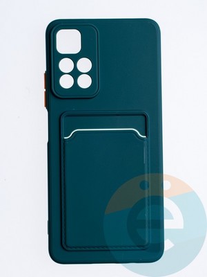 Накладка силиконовая Winter с кардхолдером для Poco M4 Pro 5G зеленая - фото 64377