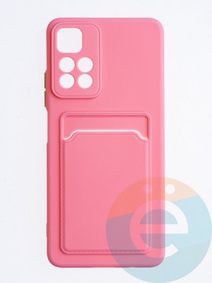 Накладка силиконовая Winter с кардхолдером для Poco M4 Pro 5G розовая - фото 64379