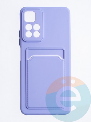 Накладка силиконовая Winter с кардхолдером для Poco M4 Pro 5G сиреневая - фото 64383