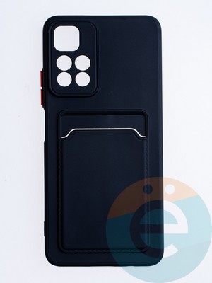 Накладка силиконовая Winter с кардхолдером для Poco M4 Pro 5G черная - фото 64385