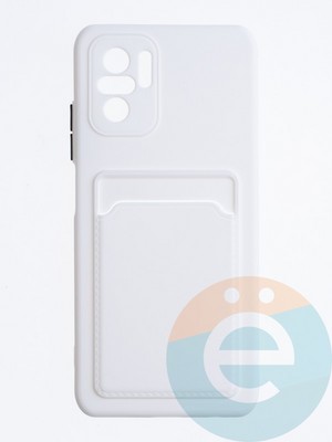 Накладка силиконовая Winter с кардхолдером для Poco M5S/Redmi Note 10 4G/10S белая - фото 64387