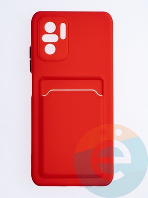 Накладка силиконовая Winter с кардхолдером для Poco M5S/Redmi Note 10 4G/10S красная - фото 64391