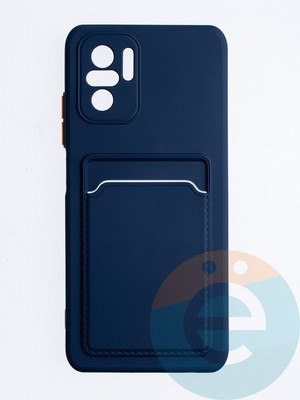 Накладка силиконовая Winter с кардхолдером для Poco M5S/Redmi Note 10 4G/10S синяя - фото 64395
